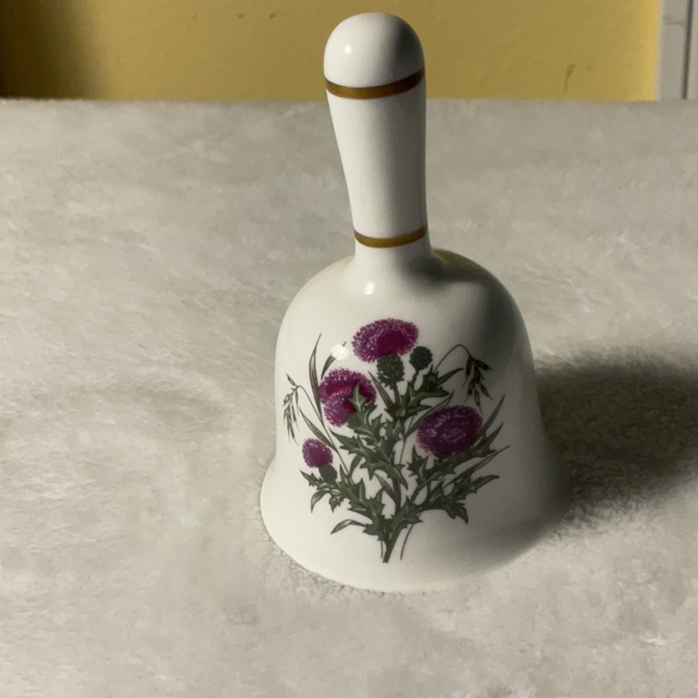 Bell Ceramic with Purple Thistle Native to Scotland